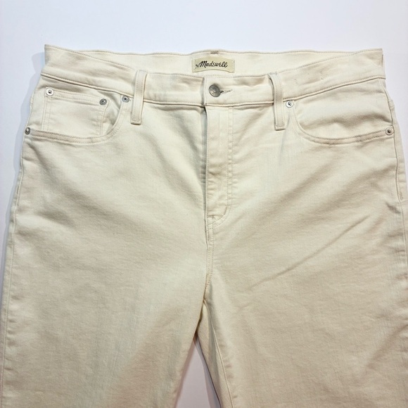 Madewell Mid Rise Kick Out Jeans Ivory Size 32 - Picture 2 of 7